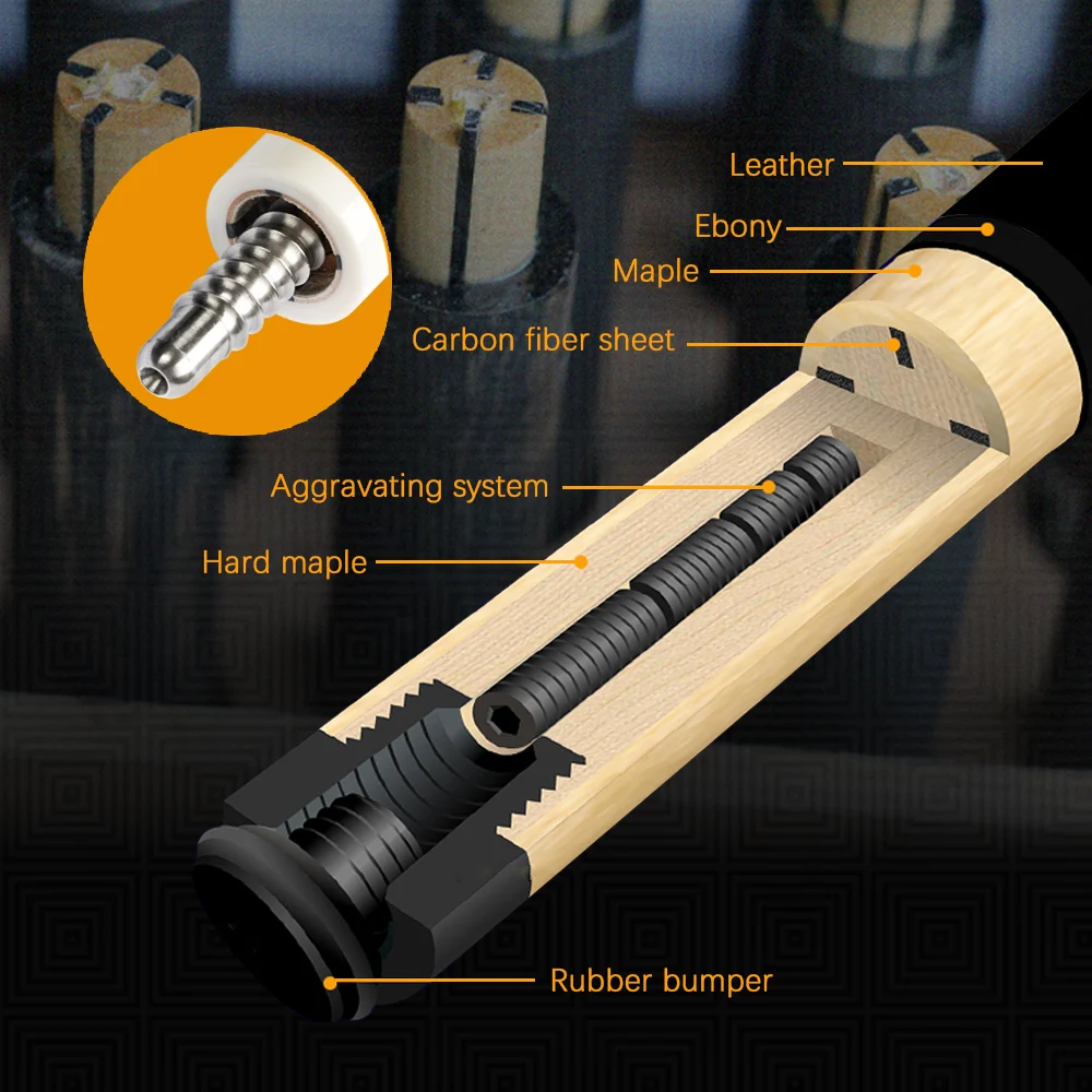 Jflowers Billiards 3 Cushion Carom Cue Carbon Fiber 12mm 142cm Black Technology Korea Libre Cue Billar Cue