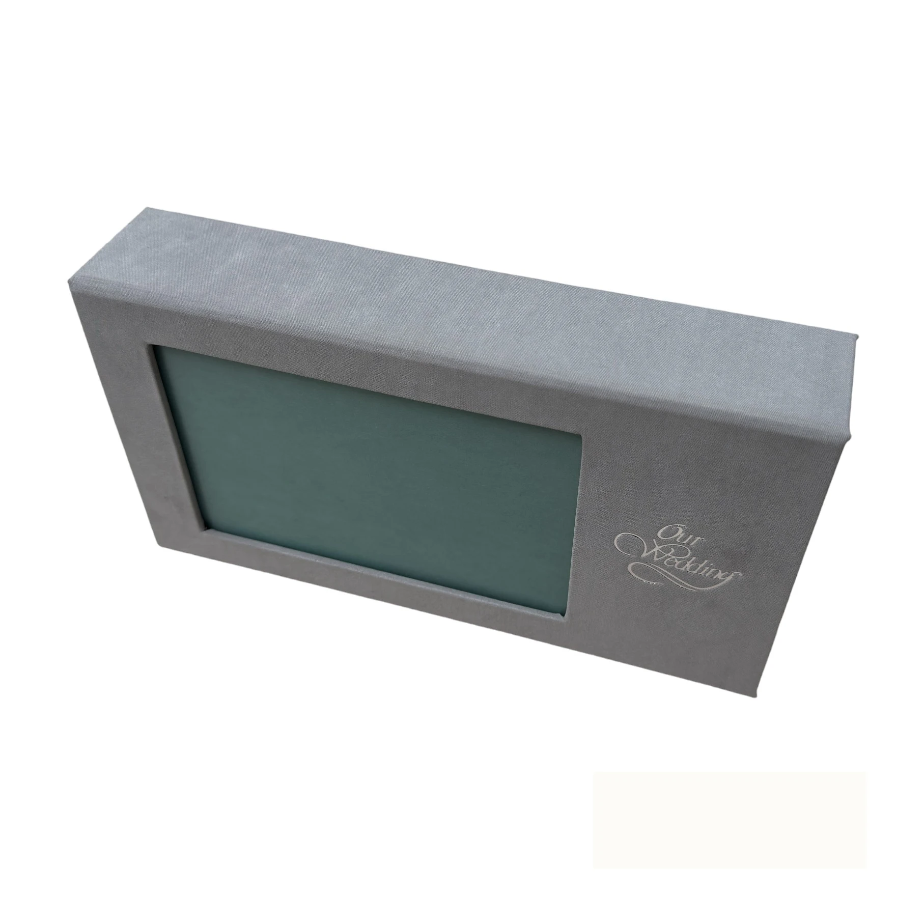 New Design Cream Gray Beige Fabric Box Photographer Gift 4*6 5x7 Album USB Linen Prints Photo Box For Glass USB flash Drive