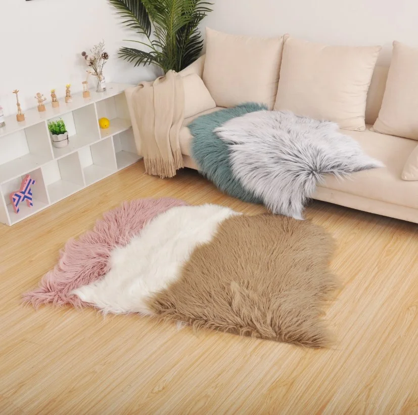 Modern Style Faux Sheepskin Fur Rugs Luxury Living Room Mongolian Floor Mats High Quality Carpets and Rugs