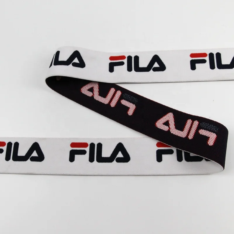 Custom Elastic Band Strap Soft Jacquard LOGO Woven Polyester Jacquard Logo Elastic Webbing For Underwear and Waistbands