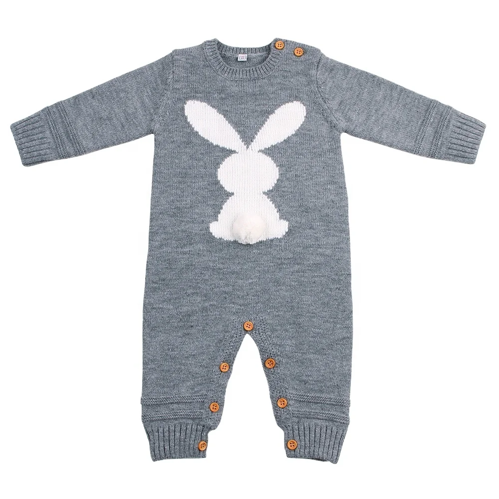 Newborn Christmas Happy Easter gifts Baby Knitting bunny Sweater romper jumpsuit