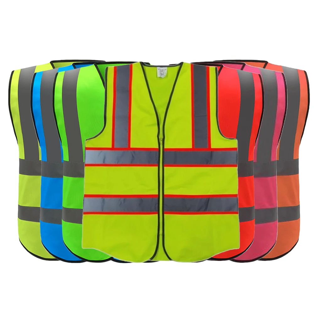 XIAKE Outdoor Night Riding Running Hi-vis Yellow Safety Vest Reflective Jacket