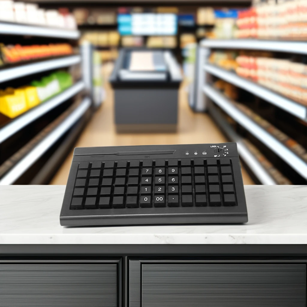 High Quality USB+PS2 60-Keys Pos Programmable Membrane Cash Register Pos Keyboard