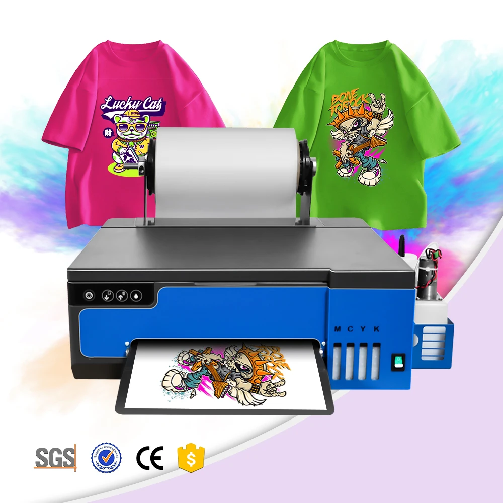 New Update A4 Y K M C W W Five Colors Film Transfer Roll to Roll Printing Machine for Direct Printing Printer Multifunctional
