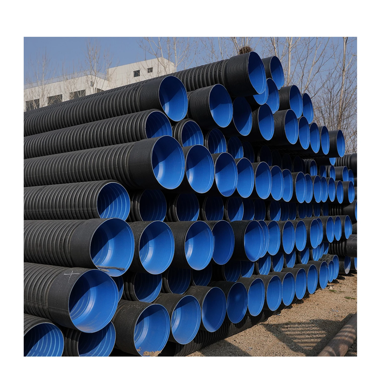 Высококачественная пластиковая дренажная труба большого диаметра HDPE гофрированная для дренажа и канализации