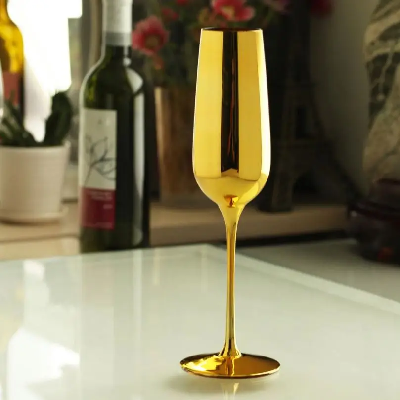 stock wholesale colored luxury wedding champagne glasses gold