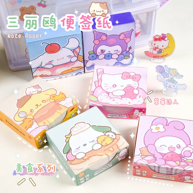 Симпатичные Мультяшные аниме Sanrio Стикеры для заметок Kuromi декоративная бумага в виде коричного цветка канцелярские подарки
