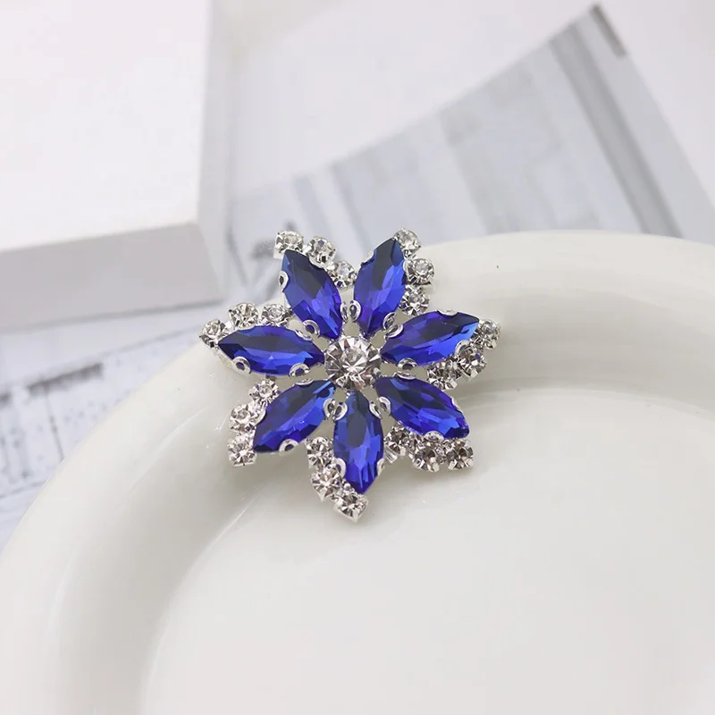 Cheap Cheap customized silver bling rhinestone slide flower hair clips gold diamond colorful  girls hair clip barrettes