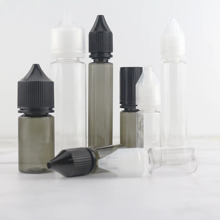 
15ML 60ML Black Clear Pet Plastic Squeeze Vape Bottle Hair Oil Bottle Ink Bottle 