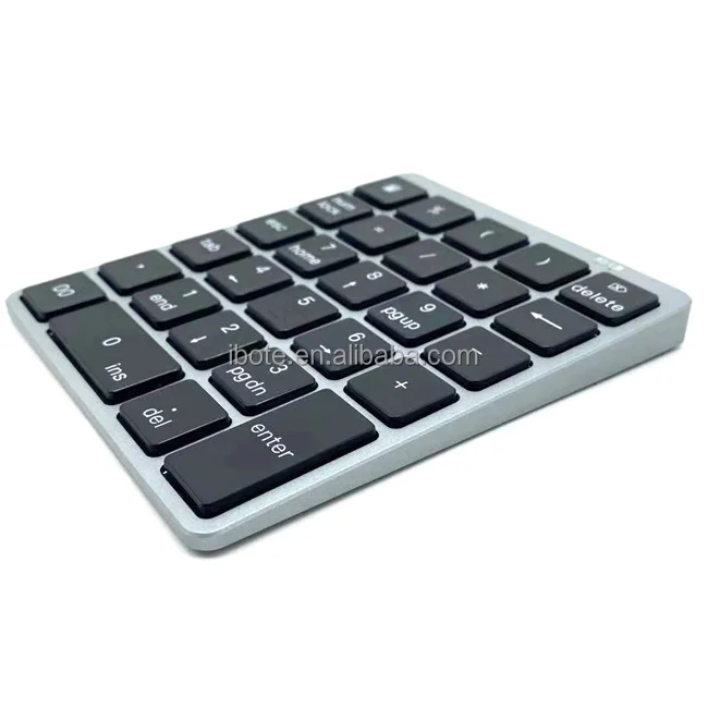 28 Keys Dual USB/HUB Aluminum Alloy Wired BT3.0 Dual Mode Numeric Keyboard Type-c Charging Wireless Keyboard