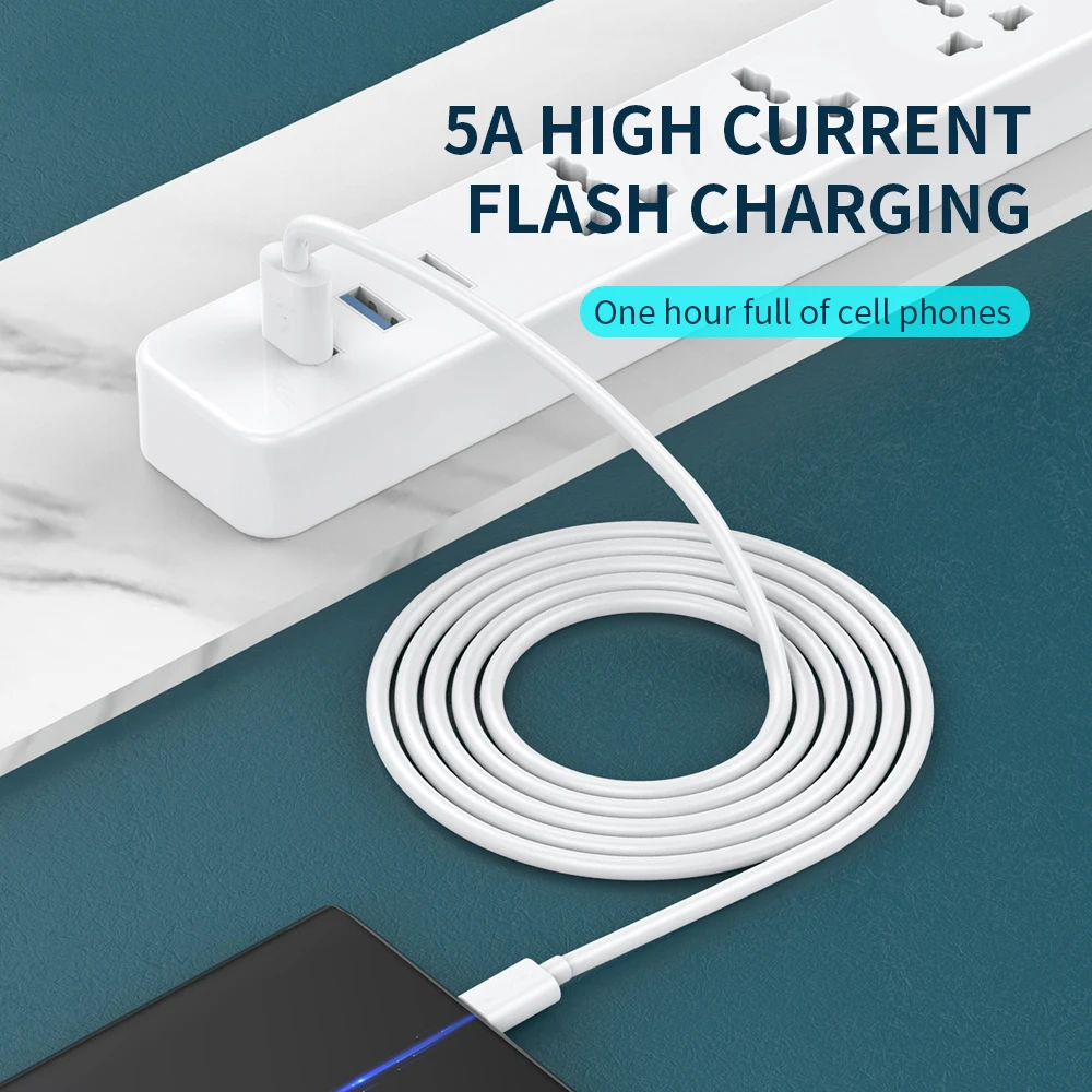 Universal Full Compatible For OPPO VOOC 5A Data Cable Type C Super PD QC USB-C Samsung Huawei FCP Fast