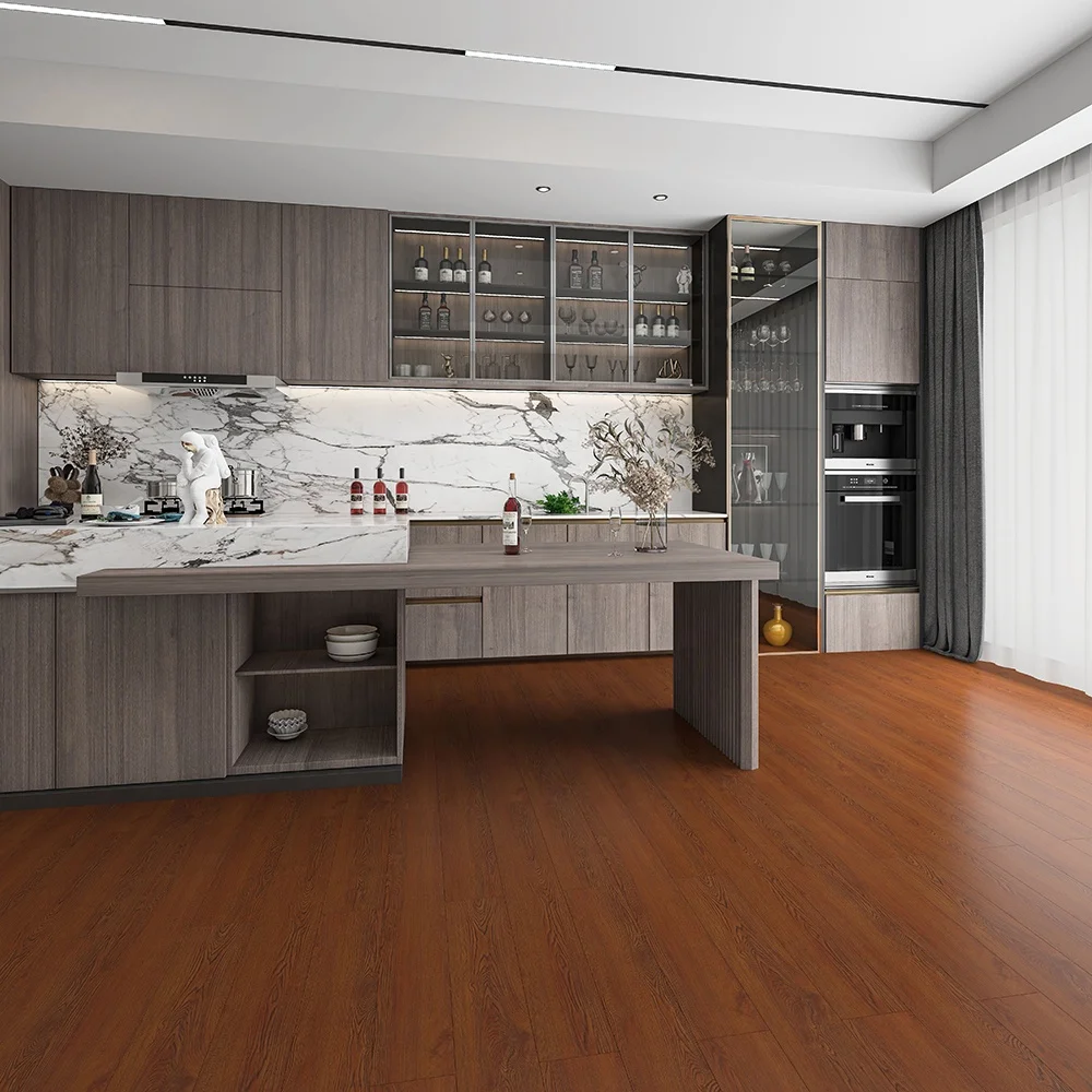 Super Glossy 8mm Domestic Usage Wood Grain Mdf Hdf Waterproof Laminate Flooring