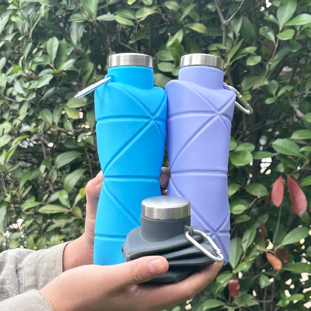 OUYADA Outdoor Sports Foldable Water Bottle Reusable BPA Free Silicone Collapsible Water Bottle For Travel Gym Camping Hike