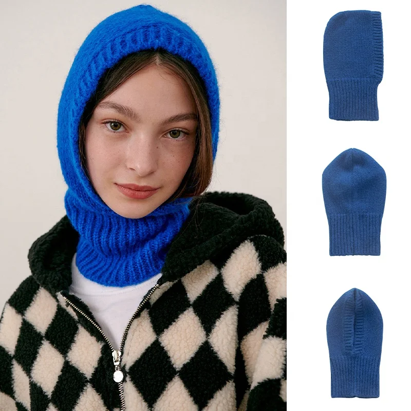 Hot Sell Pullover Warm Wool Knitted Trapstar Beanie Hat winter warm hats for women Solid Color Balaclava Hats