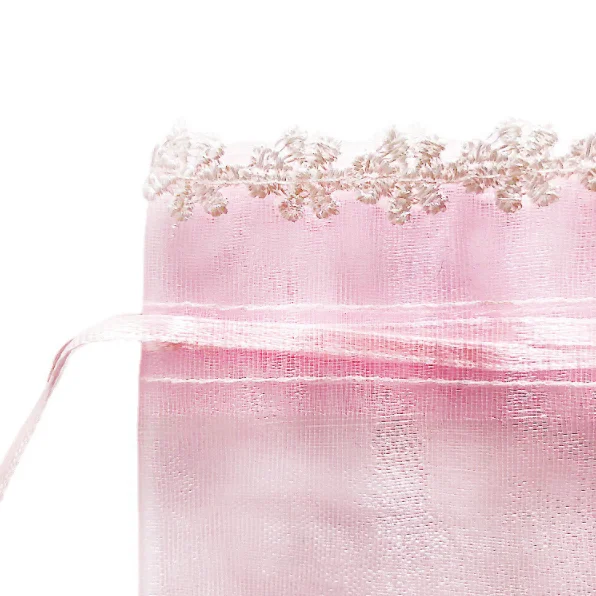 Lace wedding candy jewelry cosmetics gift organza drawstring bag