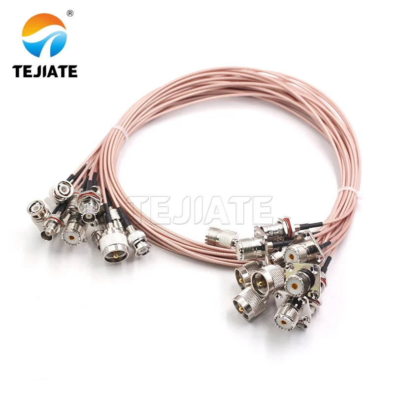 RF Coaxial Customizable UHF/M female four-hole flange to BNC Large Hexagon Female for RG316 cable extension cable BNC to UHF/M
