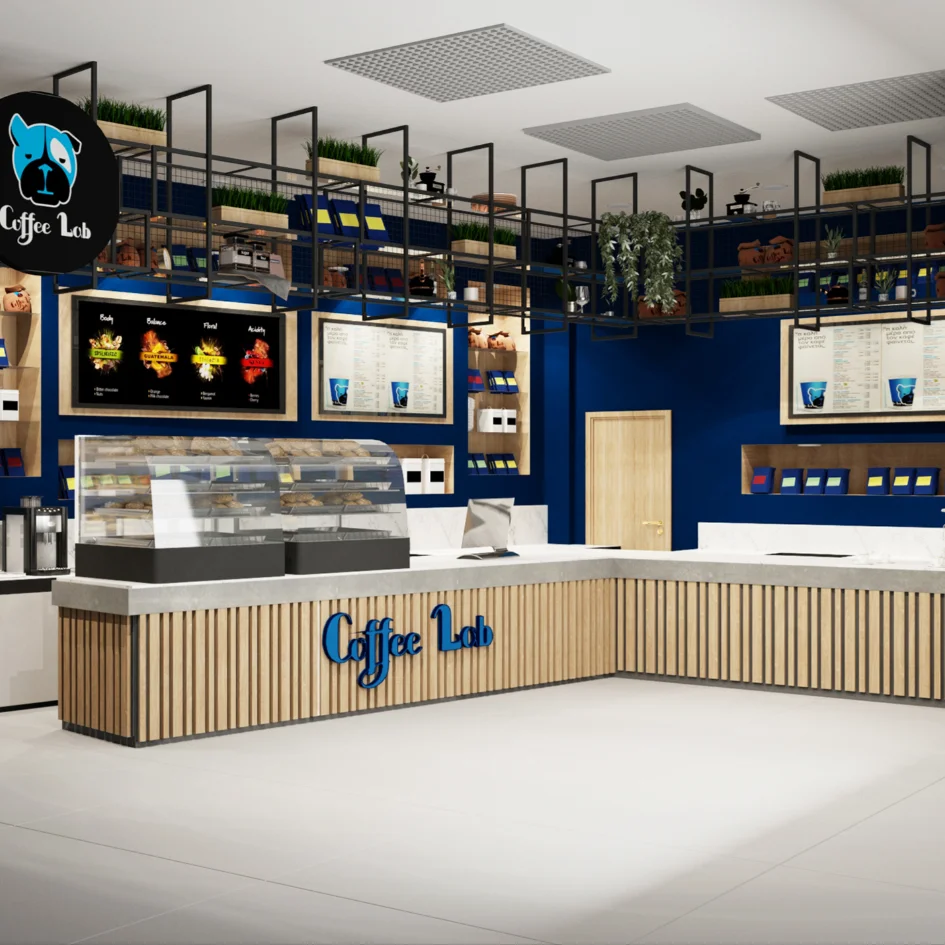 Best Modern Commercial Decor Coffee Shop Display Counters Design Coffee Table Display For Sale