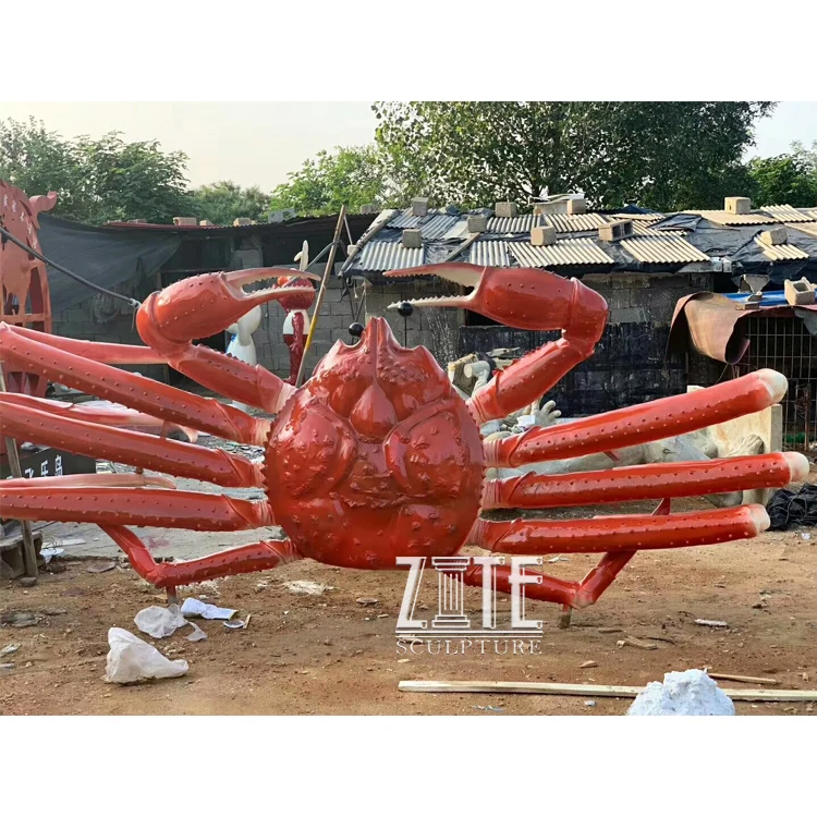 Outdoor restaurant decor large resin animal sculpture fiberglass crab statue