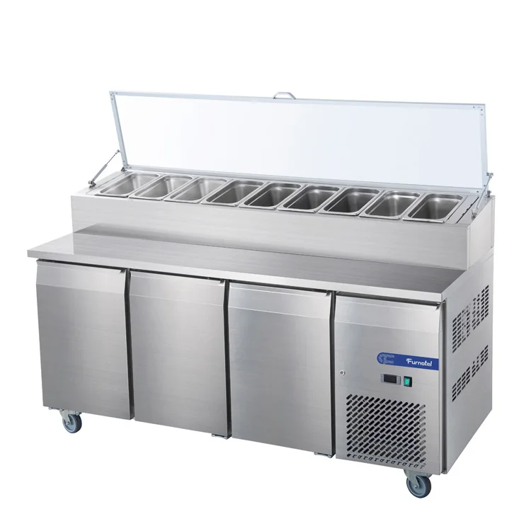 Commercial Salad Prep Table Refrigerator Commercial 3 Doors Salad Bar Countertop Refrigerator Subway Restaurant Equipment
