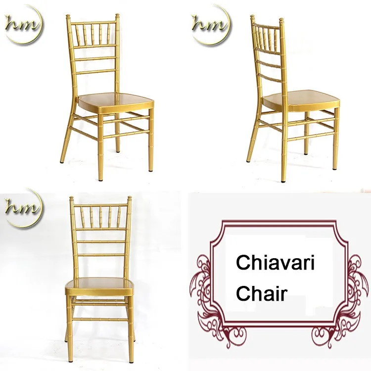 Недорогой Штабелируемый металлический золотой серебряный стул Тиффани Chiavari для банкетного