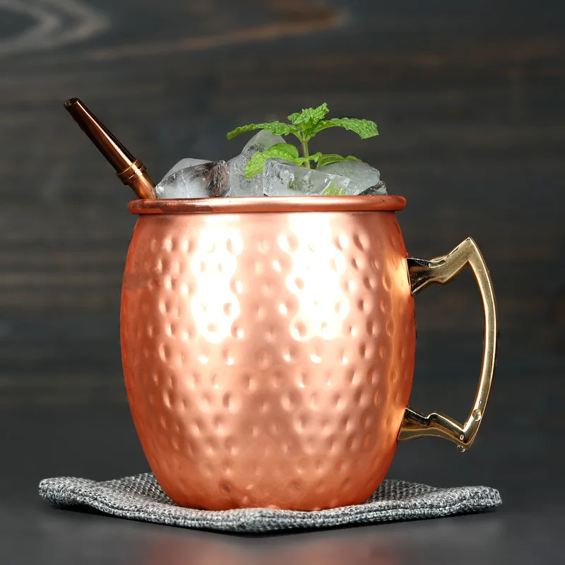 High quality pure copper mug hammered moscow mule copper mug cocktail drinking cups