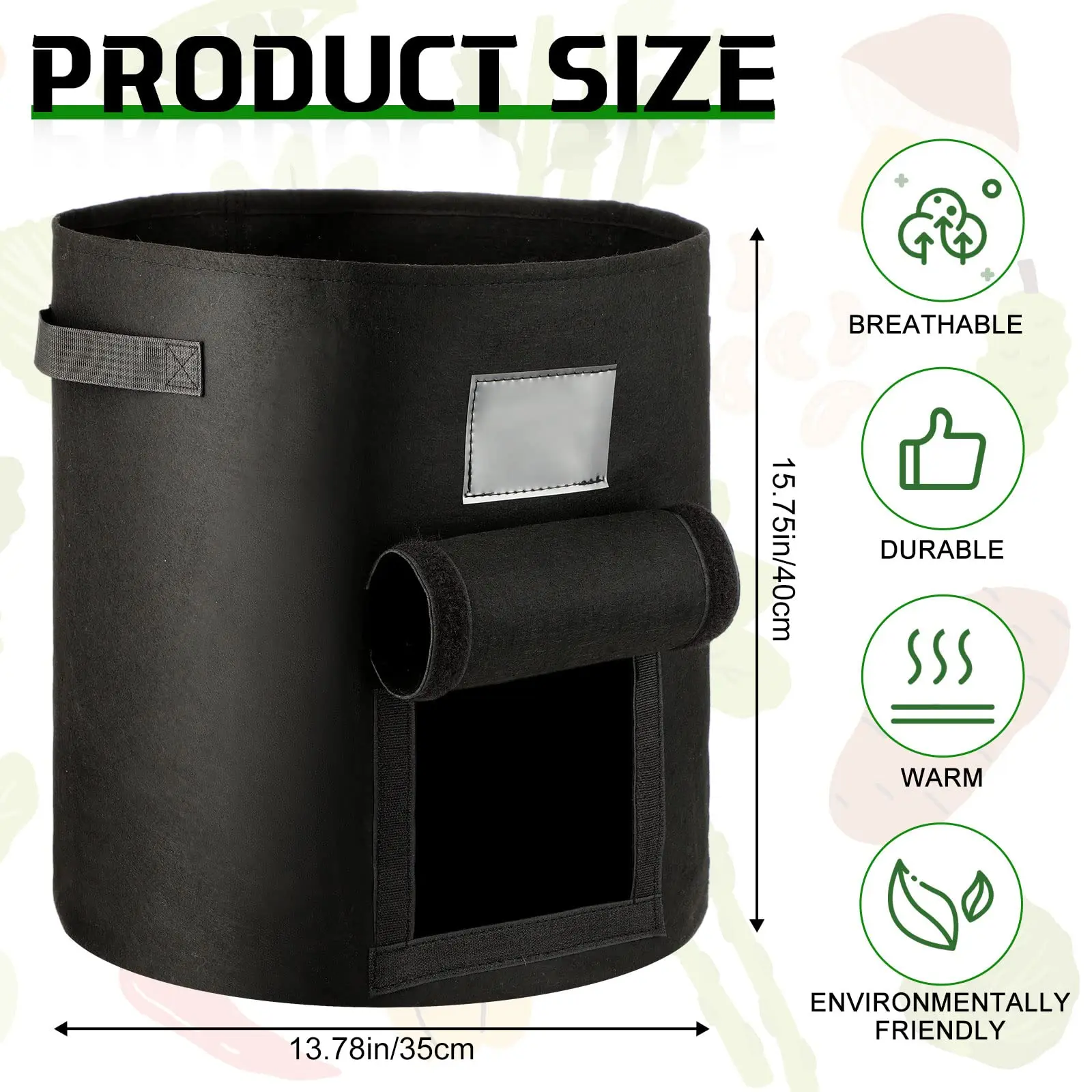 Heavy Duty Gardening Household Flower Planting 2 Gallon Bags For Plants