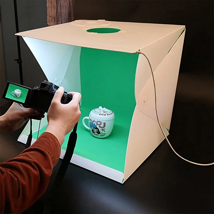 24cm small plastic folding LED Light Table Top Photography mini photo studio light tent kit