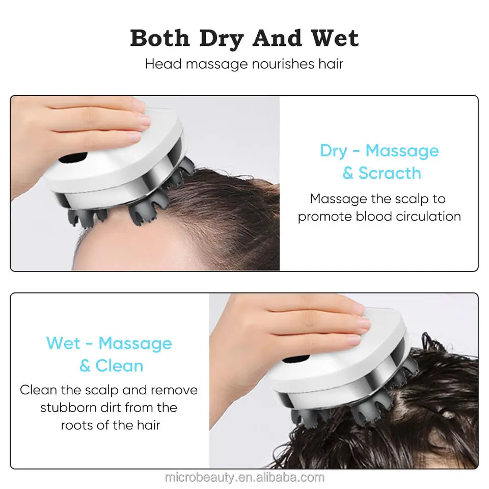 Other Healthcare Supply Electric Full-body Massager Tools Hand Held Kneading Vibrating Scalp Massager Silicone Head Massager