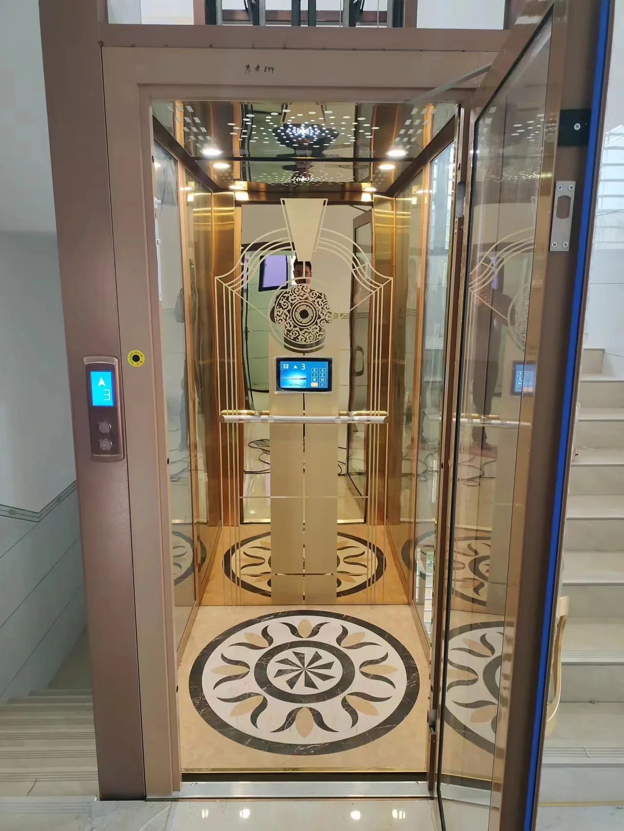 Steel Frame/Aluminum Alloy Home Elevator Lift Residential Elevator Modern Elevator