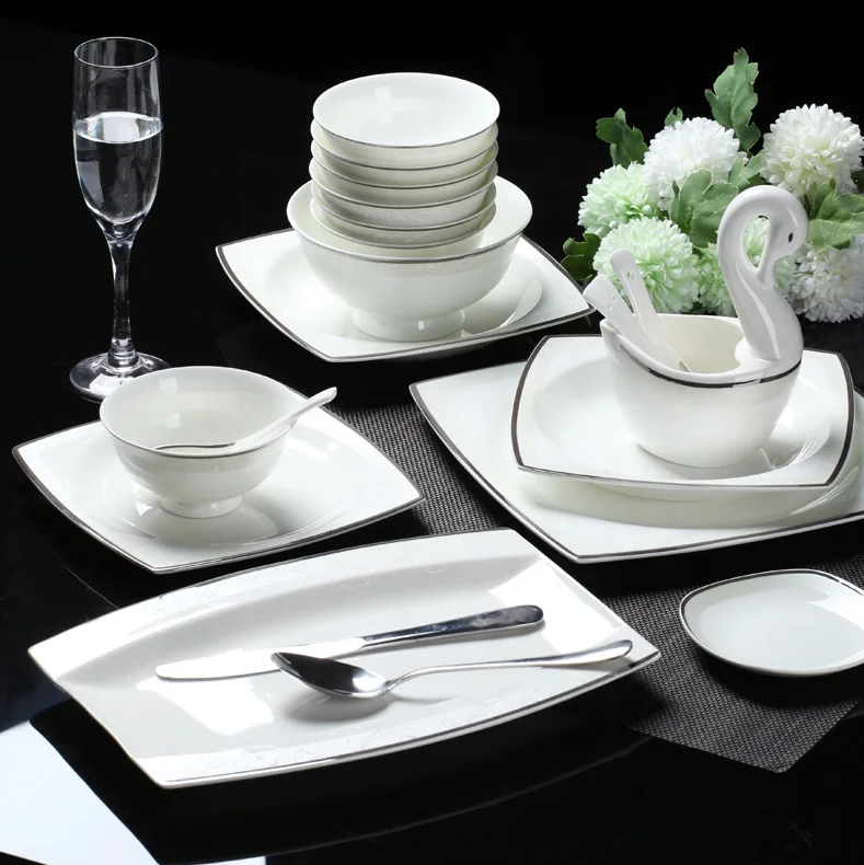 New household simple romantic silver tableware set dining utensils tableware
