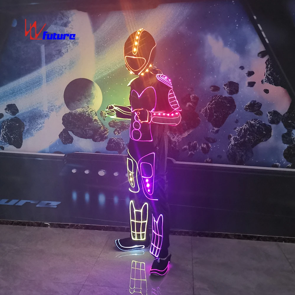 Neon luminous Warrior Costume Armor Halloween dance show Performance Clothes For Unisex