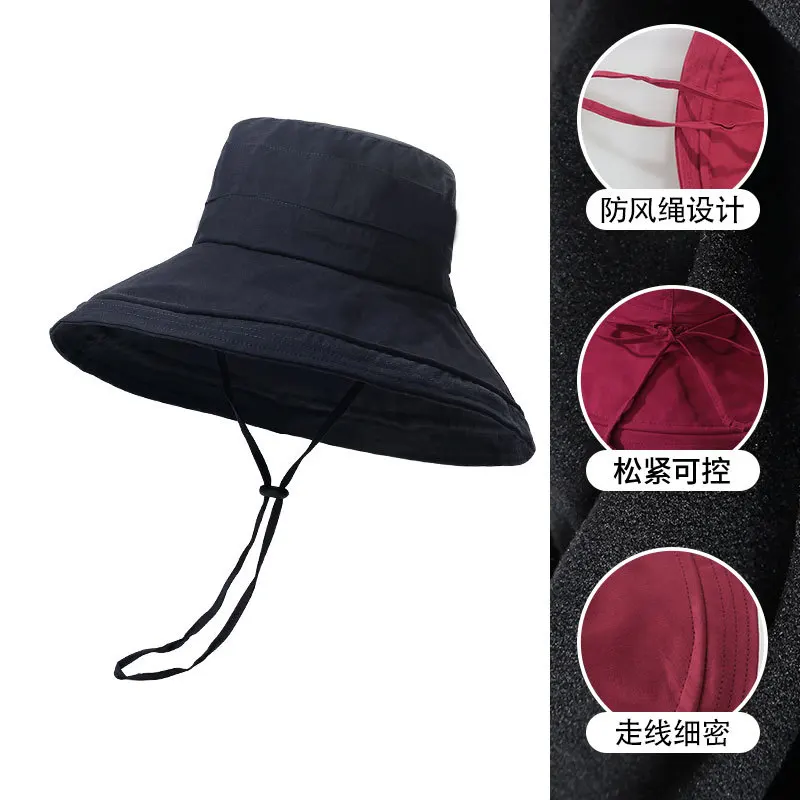 Breathable Wide Brim bucket Hat Outdoor Sun Protection Safari Mens Bucket Hats Travel fishing cap bucket hat wiht custom logo