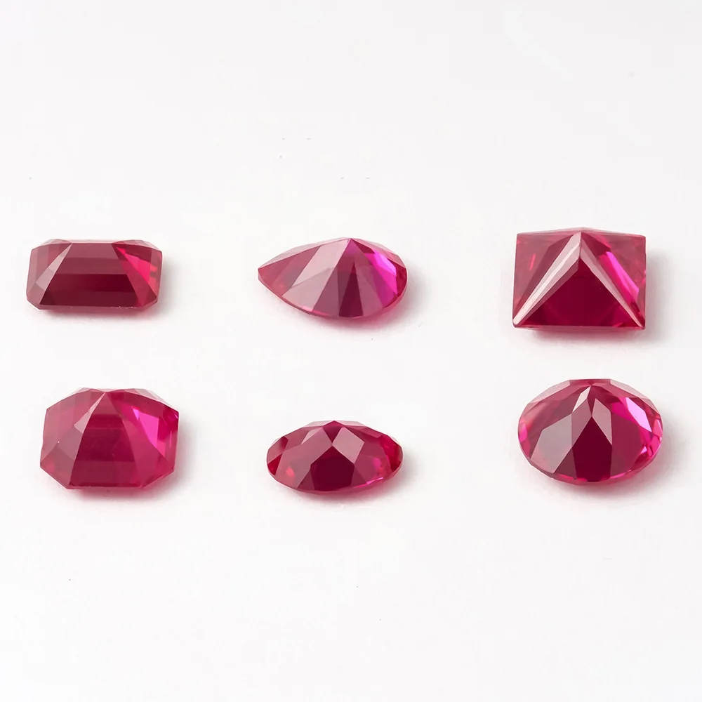 High Quality Lab Grown Rubies Artificial Grown Colored 1-3 Carat Shaped Round Recycled Rubies