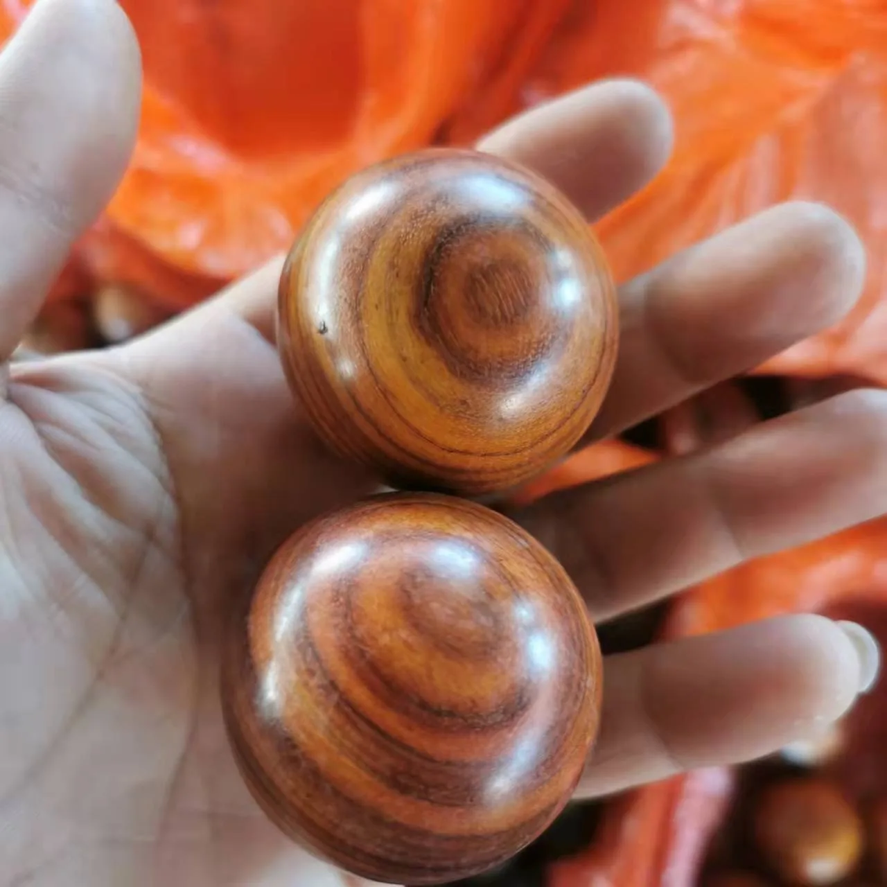 Red Sandalwood Chinese Health Exercise Stress Ball Natural Material Finger Massage Pressure Meditation Handball