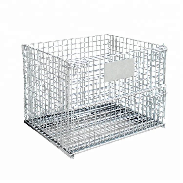 Industrial Large Bulk Storage Metal Wire Mesh Basket Storage Containers Handle Classic Design High-Cost Performance Warehouse