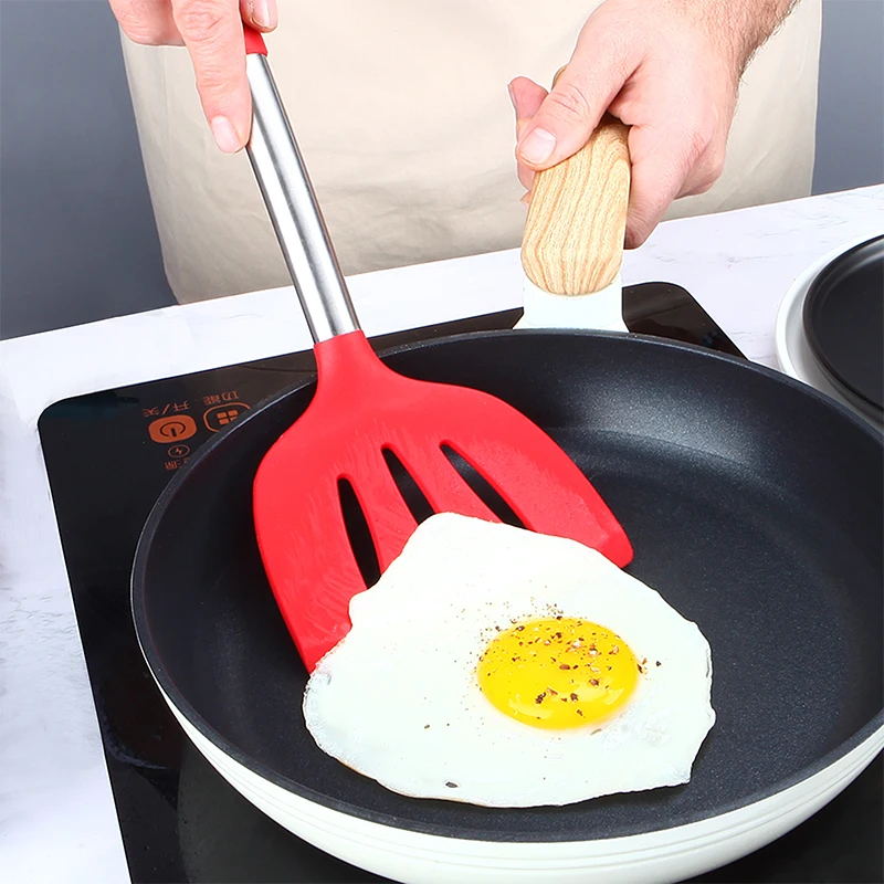 35*11 8 см кухонная утварь с прорезями силиконовая для жарки рыбы Тернер приготовления шпателей шлицевая