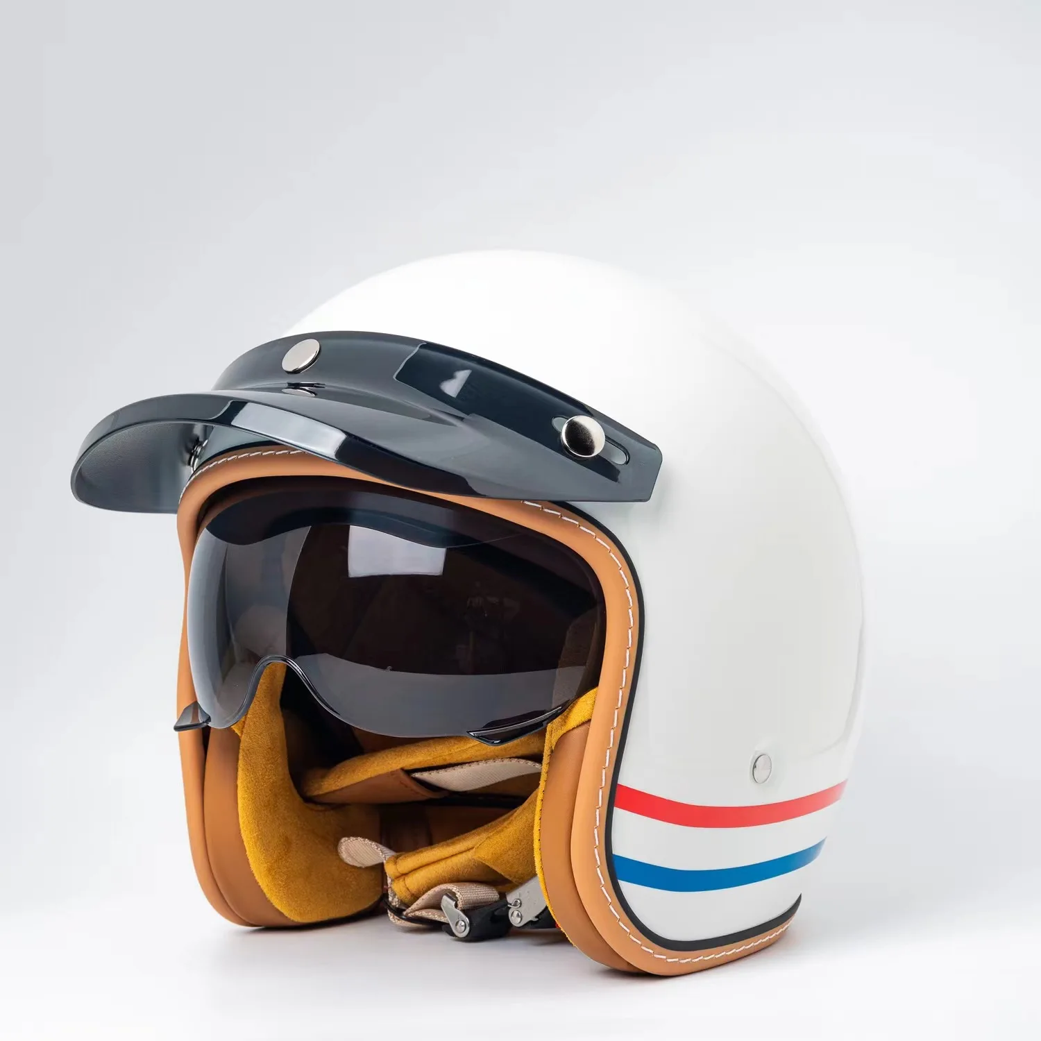 Multi-Sport Impact Protection Unique Design Open Face Retro Motorcycle Helmets Vintage Classic Style 3/4 Vespa Scooter Helmet