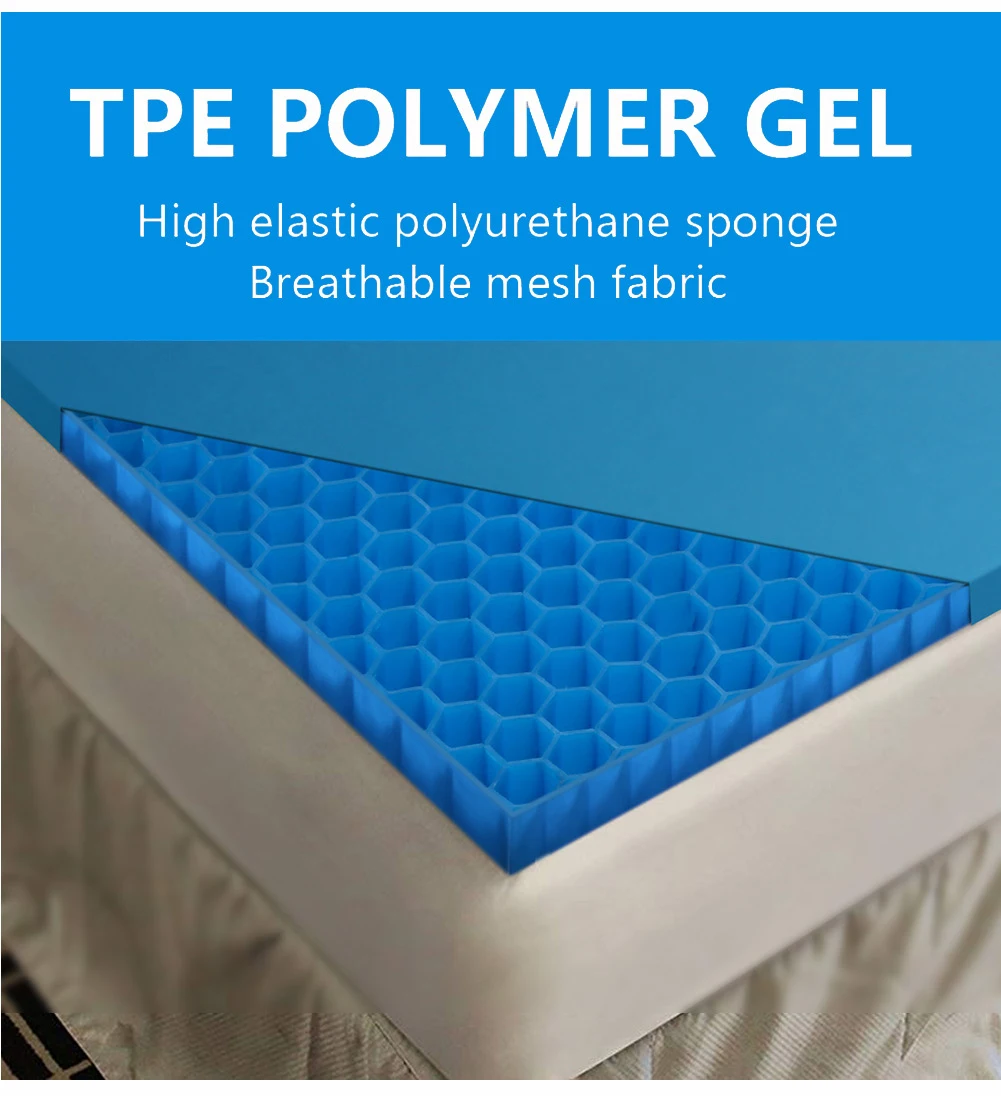 Ventilated Designed tpe gel Memory Foam Mattress toppers for bed with ISO US Certified