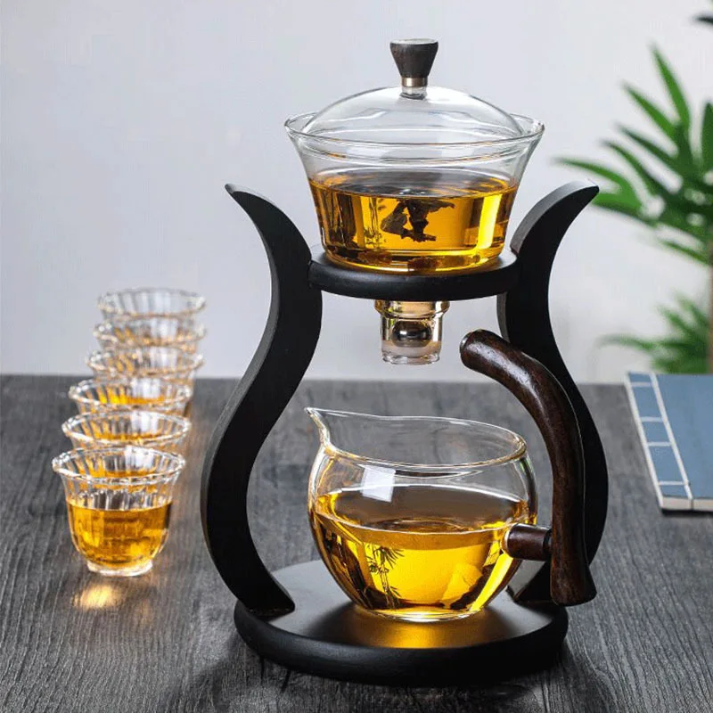 New type glass tea maker household integrated tea maker semi-automatic glass tea set