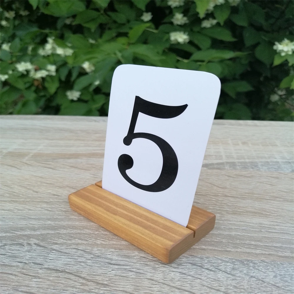 Factory Wholesale Handmade Invitation Wedding Photo Decorations Display Menu Card Portrait Stand Wooden Table Number Holder