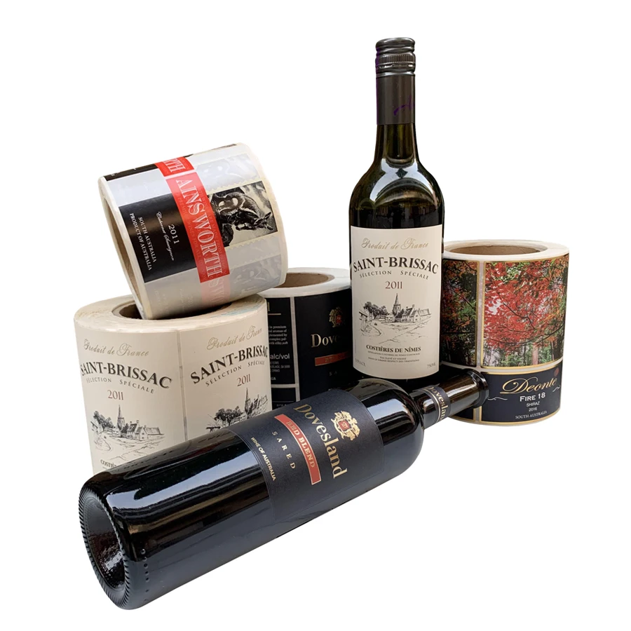 Пользовательская печать, высокое качество, винная этикетка, Золотая фольга, тиснение, текстурная этикетка для бутылок