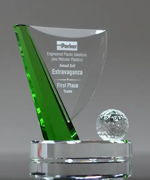 Crystal Golf Flag Award Top Tournament Finishers Incentive Trophy Custom trophies medals plaques Lucite Medal Recognition Trophy