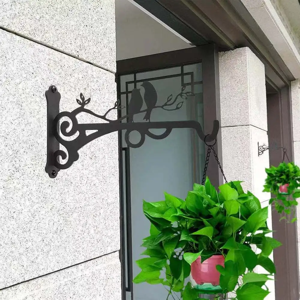 Hanging Plants Bracket  Wall Planter Hooks Flower Pot Bird Feeder Wind Chime Lanterns Hanger for Outdoor Garden