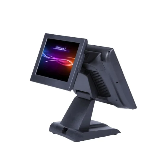 JEPOD JP-Q1T Dual Double Touch Screen Customer Display Touch Screen  All In One PC Communication POS System For Restaurant