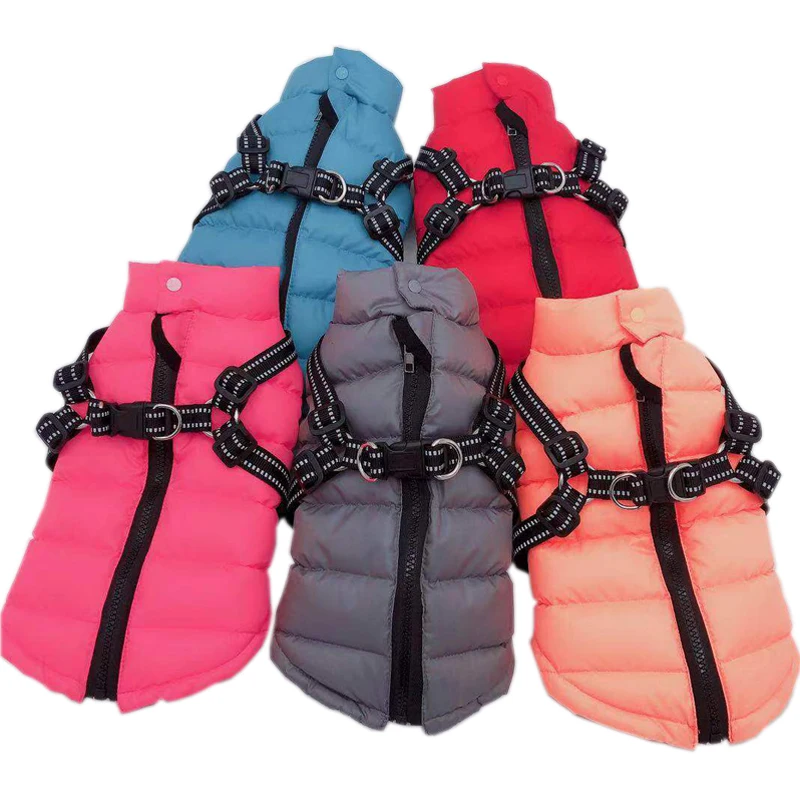 Водонепроницаемая теплая зимняя Светоотражающая шлейка для домашних животных Hellomoon Ropa De Mascotas OEM, роскошная зимняя куртка, куртка для собак