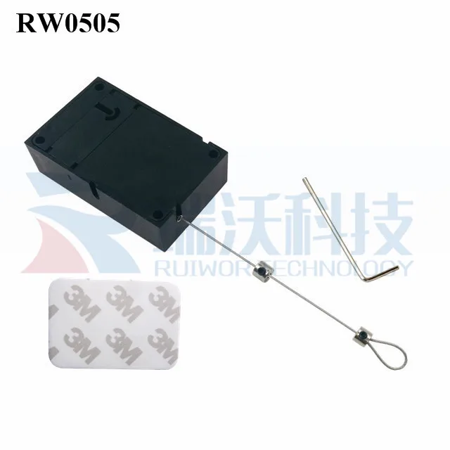 RUIWOR RW0505 Cuboid Противоугонный кабельный отвод с регулируемым концом петли лассо металлическим замком и шестигранным ключом