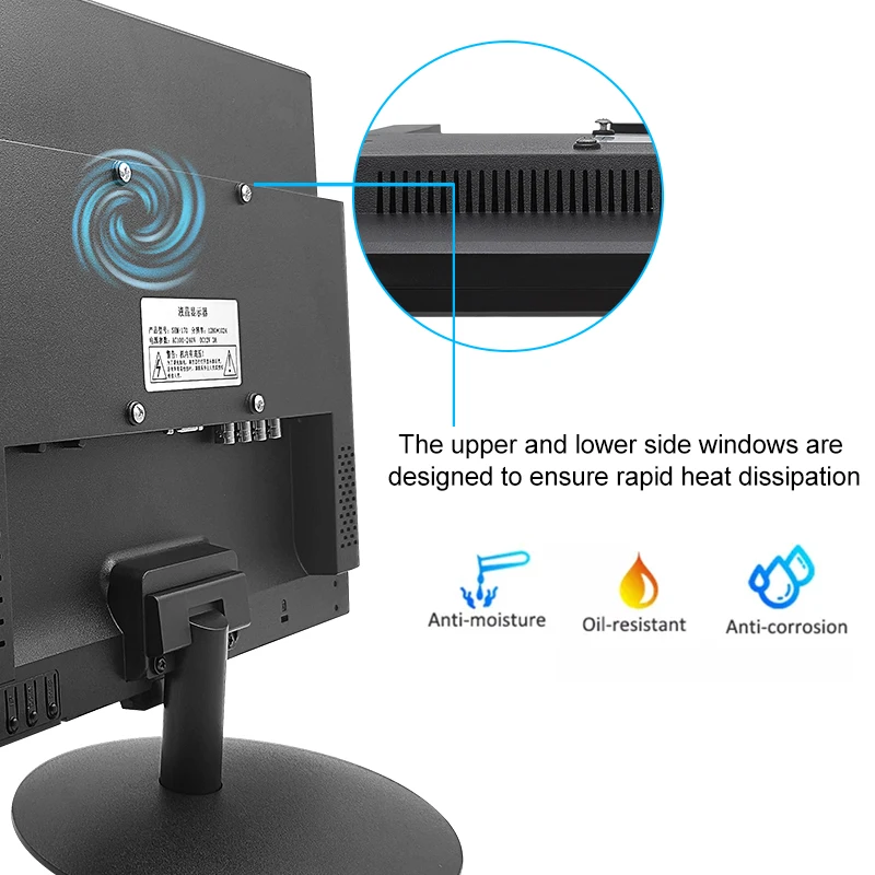Industrial Grade 17 inch 1280*1024 LCD monitor plastic frame 4 channels security monitoring display For Security