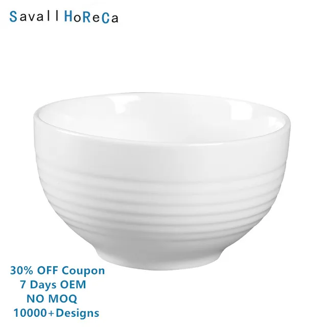 Savall HoReCa star hotel restaurant white large microwave udon japanese noodle noodle bowl instant ramen noodle bowl