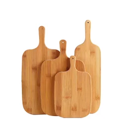 Cheese wooden chopping board blocks organic bamboo cheese pizza wood cutting charcuterie board set with handle