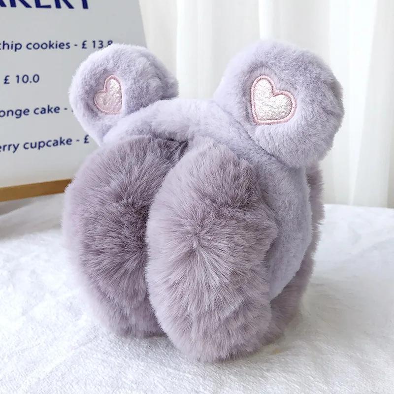 New autumn and winter warm  earmuff for teddy bears foldable non-adjustable anti cold cartoon solid color  earmuffs for adults